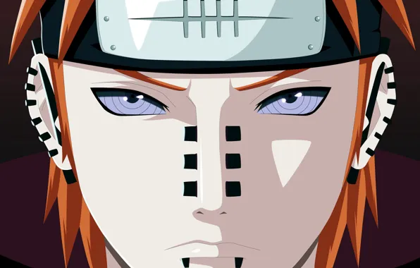 Naruto, man, face, sharingan, evil, Akatsuki, piercing, Yahiko