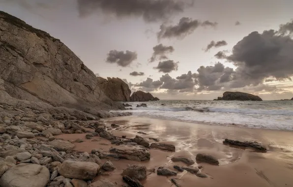 Картинка море, пляж, ерег, песок. камни