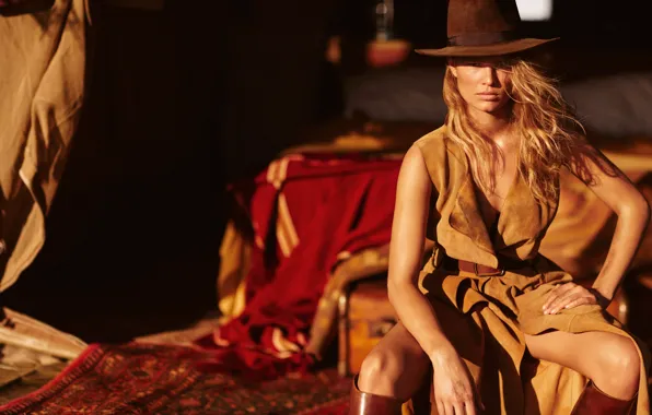 Солнце, модель, волосы, шляпа, Anna ewers, Анна эверс