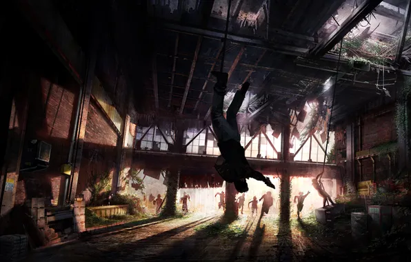 Картинка темнота, здание, арт, концепт, The Last Of Us