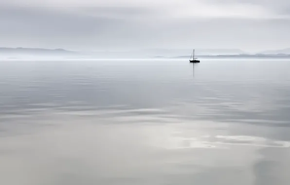 Картинка пейзаж, озеро, лодка