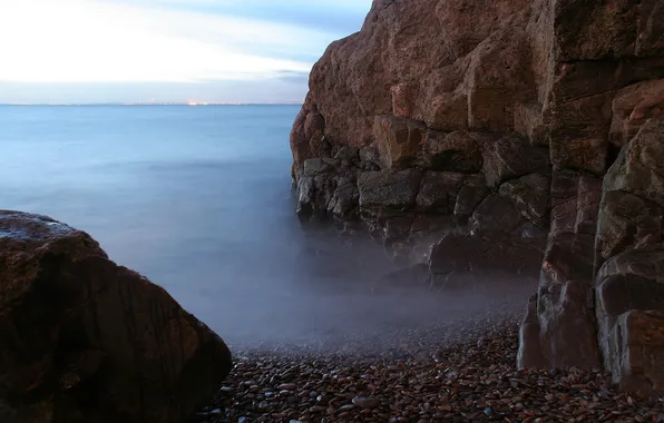Coast, nature, rocks, Sea, cliff, rock formation