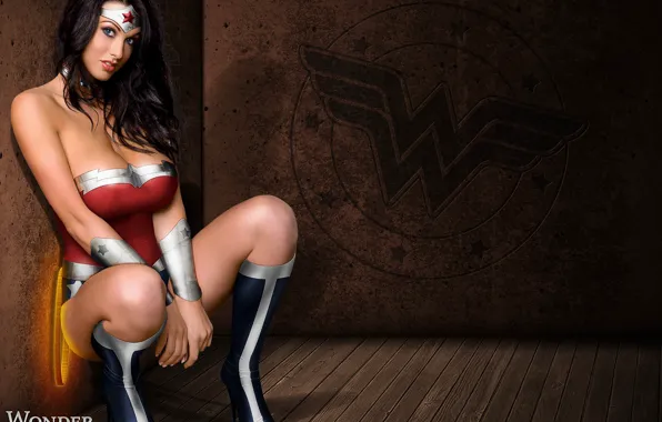 Грудь, Сиськи, Комикс, Wonder Woman, Арт, Sexy Girl, Alice Goodwin, Big Tits