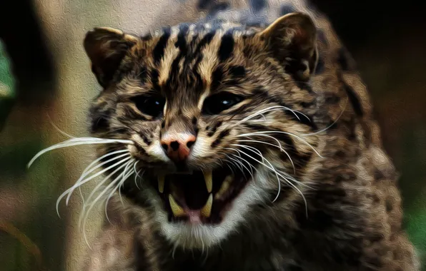 Морда, фон, Fishing cat