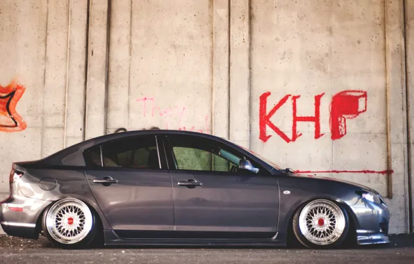 Картинка стена, граффити, wall, graffiti, mazda, мазда