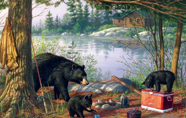 Wallpaper, animals, art