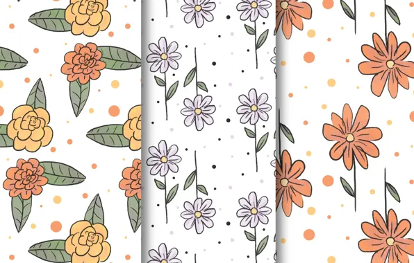 Style, Flowers, patterns, ТЕКСТУРА, ЦВЕТЫ, drawn, hand, collection