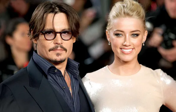 Знаменитости, Johnny Depp, актриса, блондинка, актер, Джонни Депп, брюнет, Amber Heard