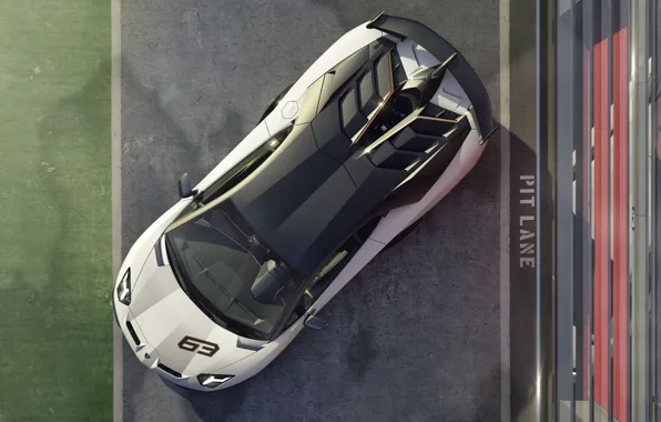 Lamborghini, суперкар, вид сверху, 2018, Aventador, Aventador SVJ, SVJ 63