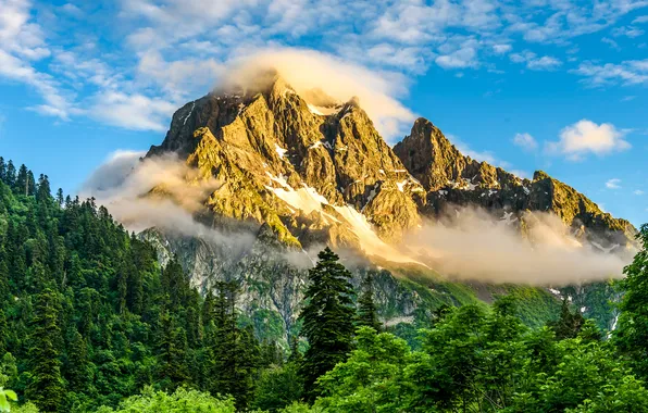 Картинка landscape, mountain, meadow, mist, mountain landscape, machu, mountain scenery