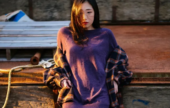 Girl, sexy, long hair, dress, beautiful, pretty, brunette, asian