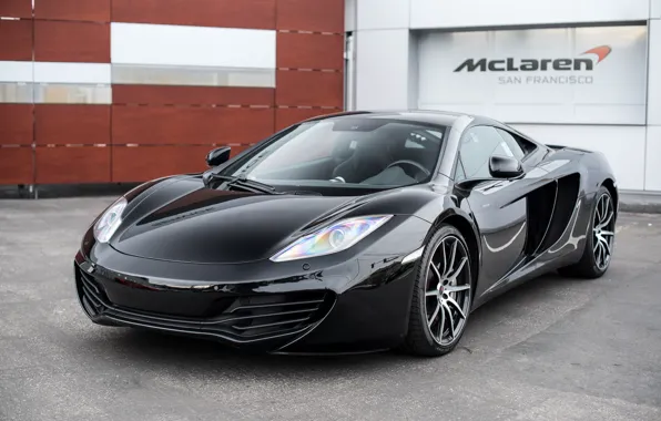 Картинка McLaren, black, MP4-12C, carbon