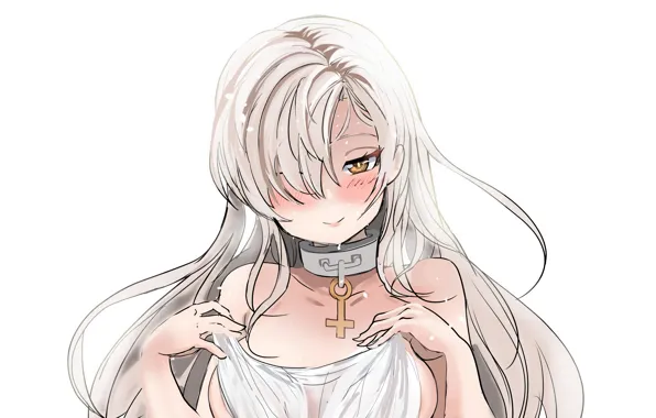 Girl, sexy, cleavage, long hair, boobs, anime, beautiful, pretty