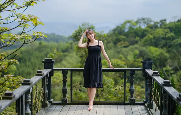 Взгляд, платье, азиатка