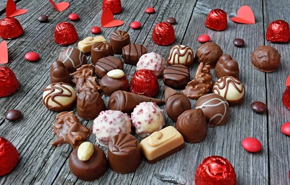 Любовь, сердце, конфеты, heart, chocolate, candy