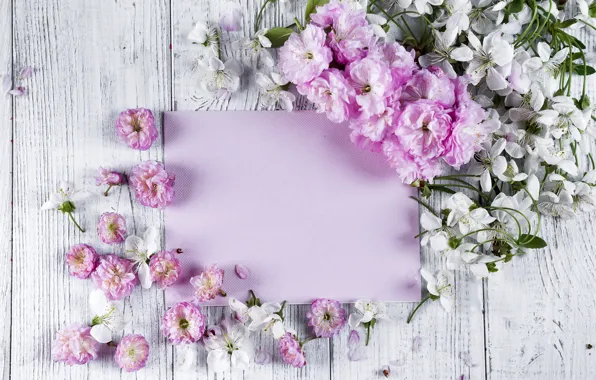 Картинка цветы, розовые, wood, pink, flowers, beautiful, tender, frame