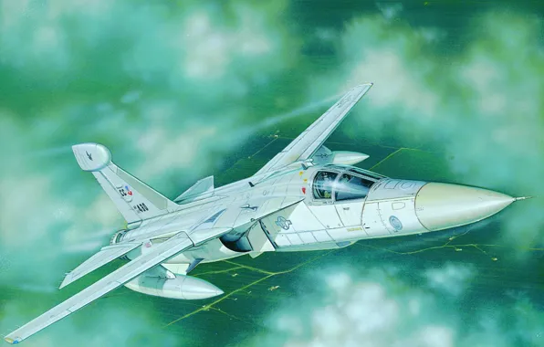 Картинка war, art, airplane, painting, jet, General Dynamics/Grumman EF-111A Raven