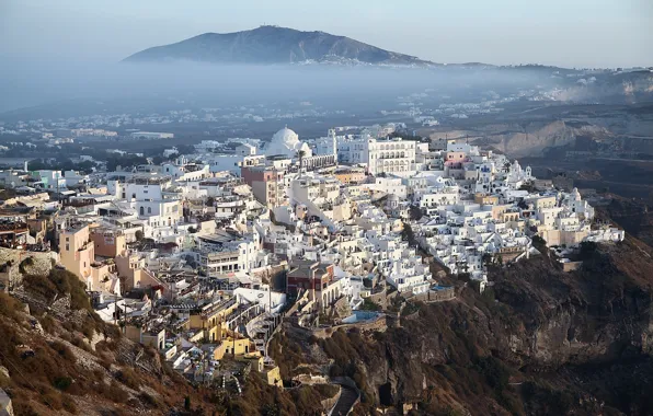 Картинка горы, город, панорама