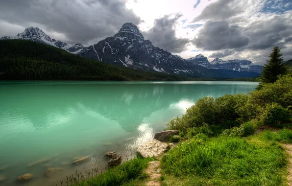 Картинка Canada, water, mountains, scenery, nature., Banf