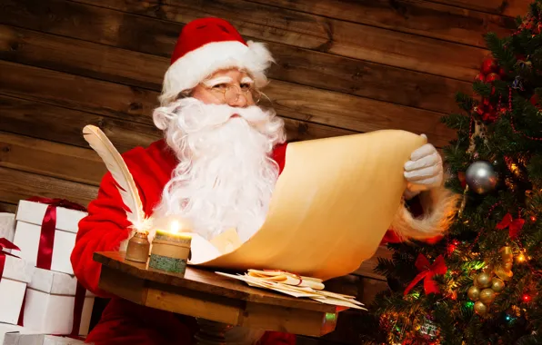 Письмо, праздник, елка, новый год, подарки, дед Мороз