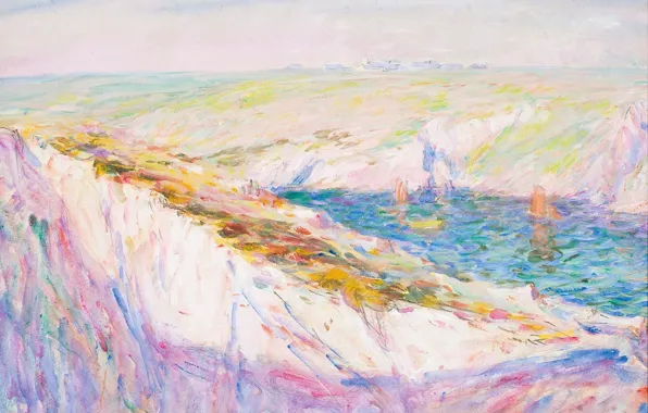 Пейзаж, картина, Джон Питер Расселл, John Peter Russell, Меловые Скалы в Заливе Гулфар