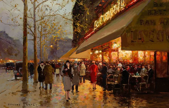 Картинка картина, городской пейзаж, Эдуард Леон Кортес, Edouard Leon Cortes, Куполь. Монпарнас