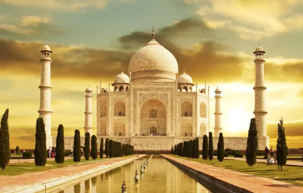 Taj Mahal, River, Yamuna, Agra, India