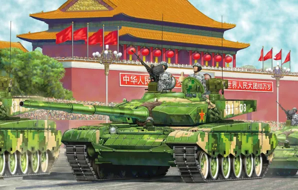 Картинка war, art, painting, tank, ZTZ-99 Chinese Tank