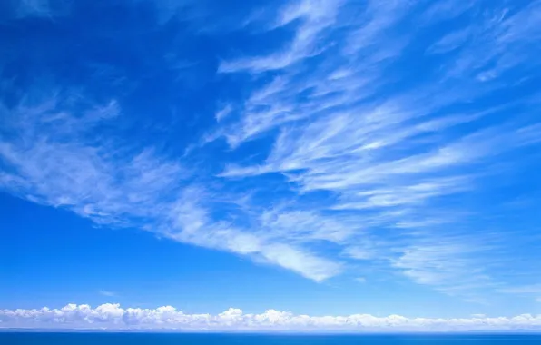 Картинка небо, облака, Горизонт