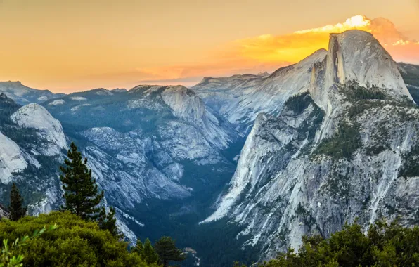 Пейзаж, горы, yosemite national park