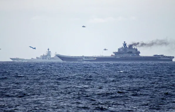 Самолёты, вертолёты, ВМФ Росии, Авианесущий крейсер Адмирал Кузнецов, Атомный крейсер Пётр Великий