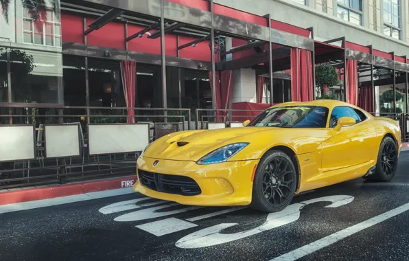 Картинка Dodge, Viper, Street, Yellow, GTS, SRT