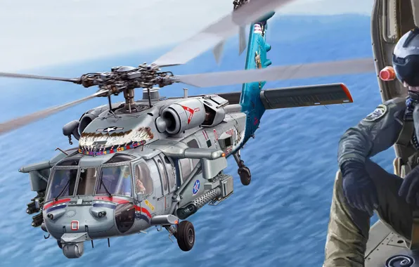 США, Sikorsky, ВМС США, US NAVY, американский палубный многоцелевой вертолёт, MH-60S Knighthawk