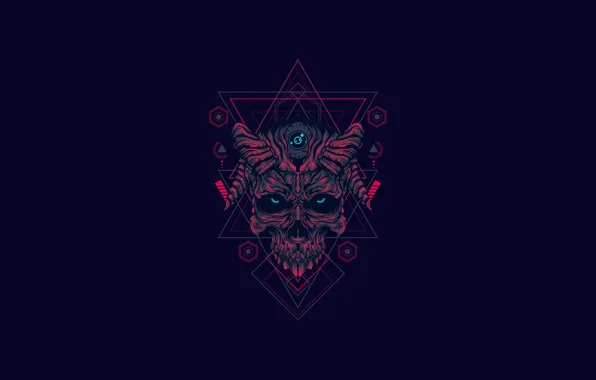 Минимализм, Череп, Стиль, Фон, Арт, Art, Style, Background