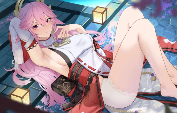 Ya miko, gadis seksi, dampak genshin