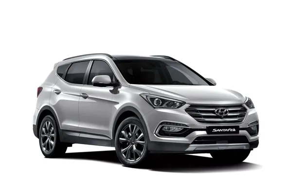 Картинка белый фон, Hyundai, Santa Fe, хундай, санта фе
