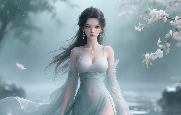 Картинка girl, brunette, asian, ai art
