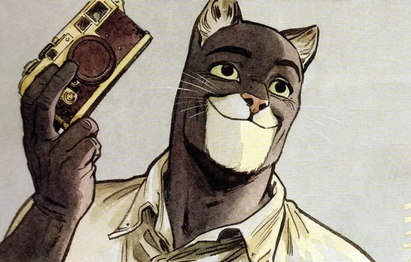 Картинка кот, арт, cat, art, detective, иллюстрация, comics, animal