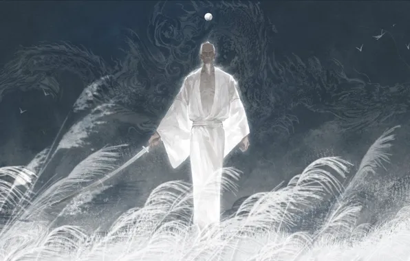 Ветер, луна, дракон, меч, старик, Sekiro: Shadows Die Twice, Isshin Ashina