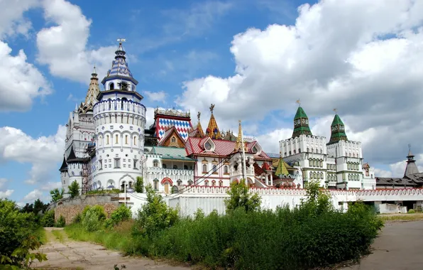 Картинка city, город, фон, замок, стена, widescreen, обои, Кремль