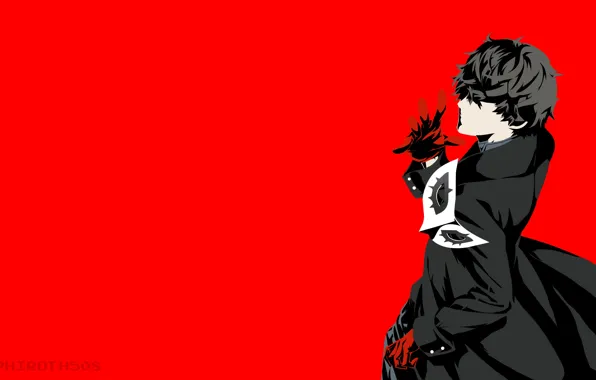 Red, Minimal, PS4, Persona 5