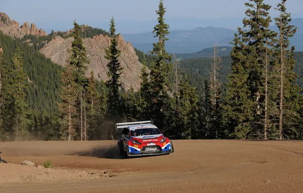 Лес, горы, Ford, Fiesta, Rallycross