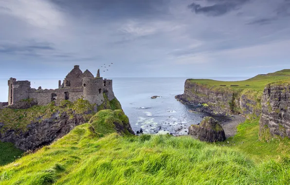 Северная Ирландия, Northern Ireland, графство Антрим, Замок Данлюс, County Antrim, Dunluce Castle