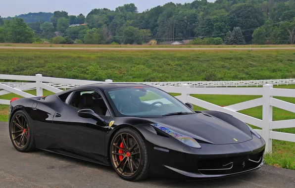 Картинка ferrari, black, 458, italia