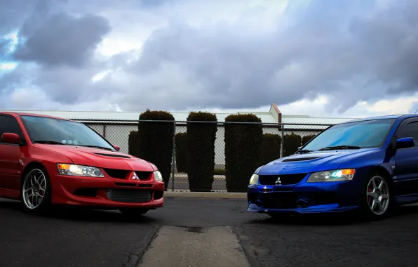 Картинка Red, Blue, Lancer Evolution, VIII