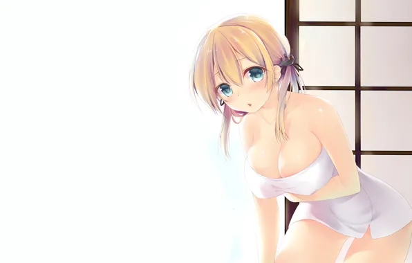 Girl, sexy, cleavage, long hair, boobs, anime, beautiful, twintails