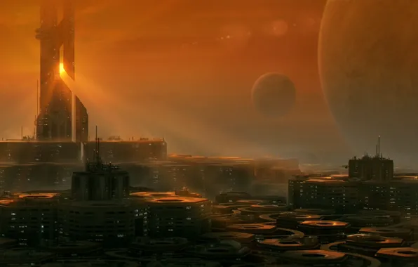 Картинка city, future, art, planet, Sci-Fi