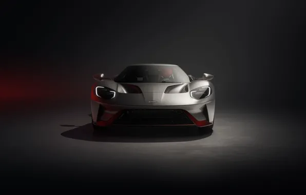 Картинка Ford, Форд, Темный фон, Supercar, Спереди, 2022, Ford GT LM Edition, Mid-engine two-seater sports car