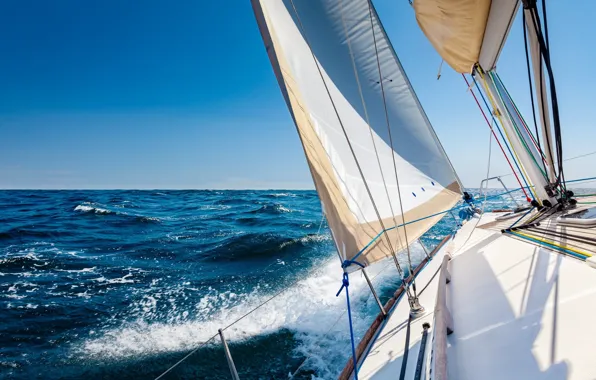 Море, солнце, путь, движение, ветер, романтика, яхта, паруса