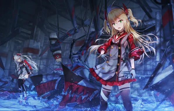 Вода, Девушки, Оружие, Azur Lane
